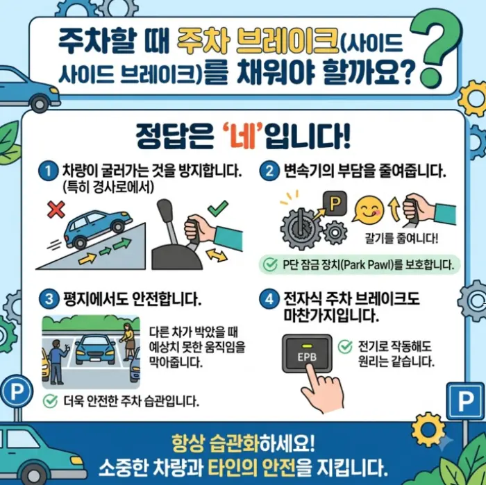 주차시-사이드브레이크
