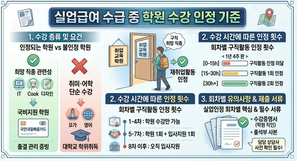 실업급여-수급-중-학원-수강